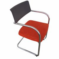 Knoll red cantilever arm chair guest seating chair office