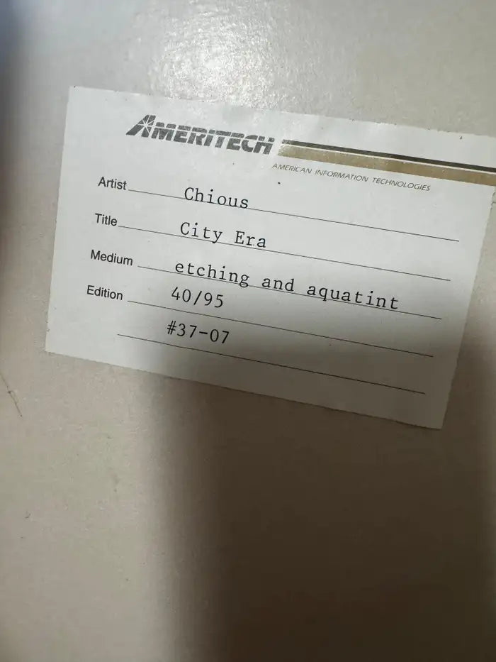 City era etching and aquatint detail