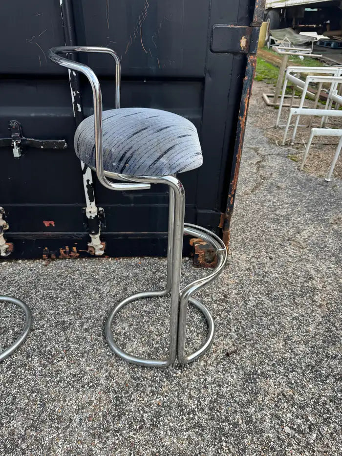 Set of four vintage modern cantilever bar stools