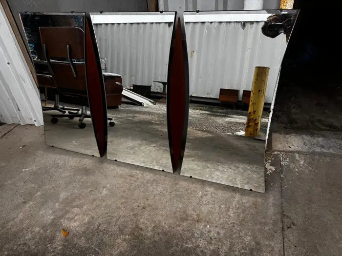 Large walnut framed wall mirror for living room