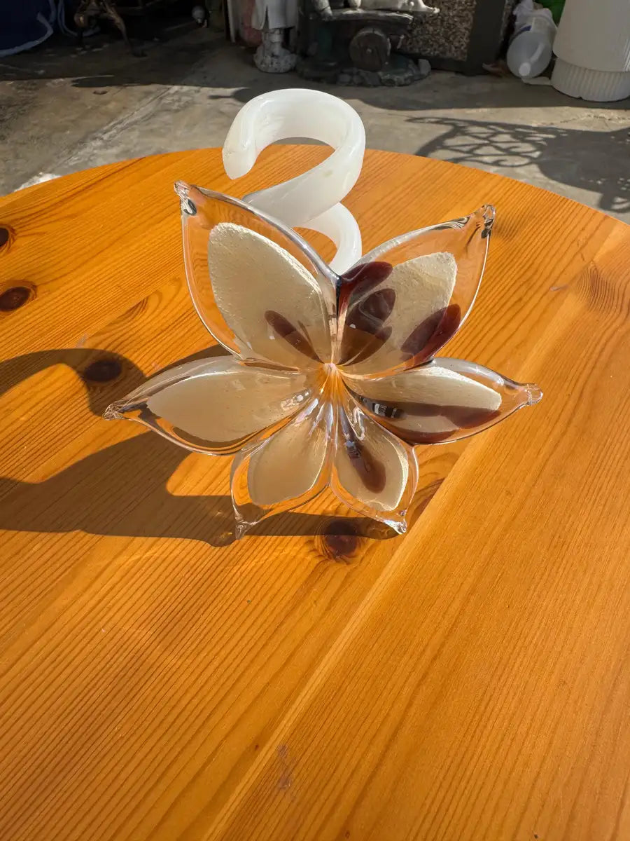 Vintage Murano style glass flower hand blown design