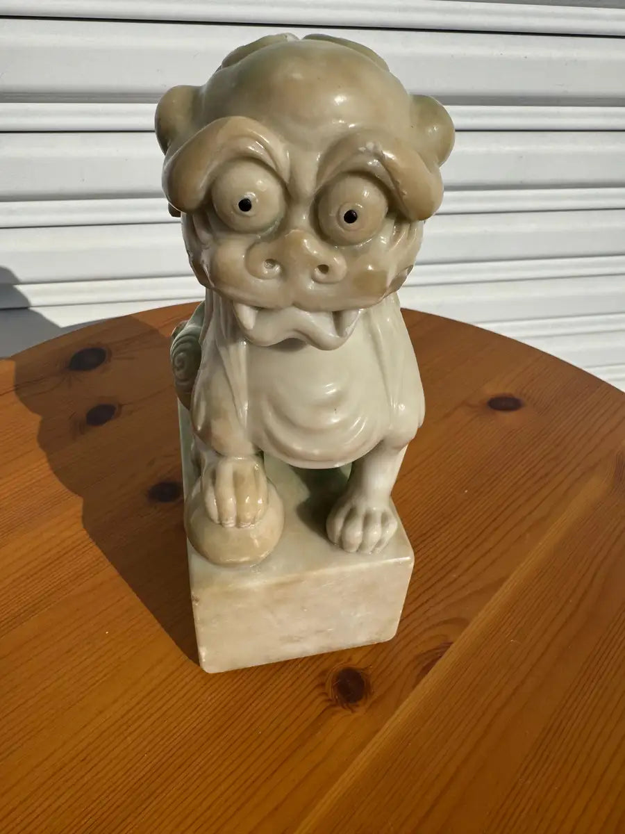Vintage style soapstone lion protector figurine