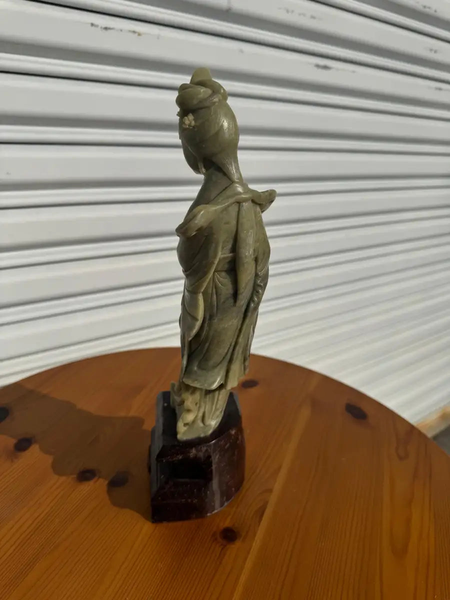 Handcrafted soapstone woman figurine decorative accent