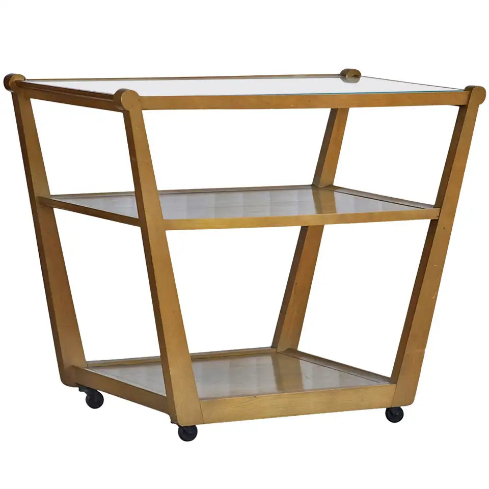 Vintage Mid Century Edward Wormley Drexel Precedent Rolling Bar Cart