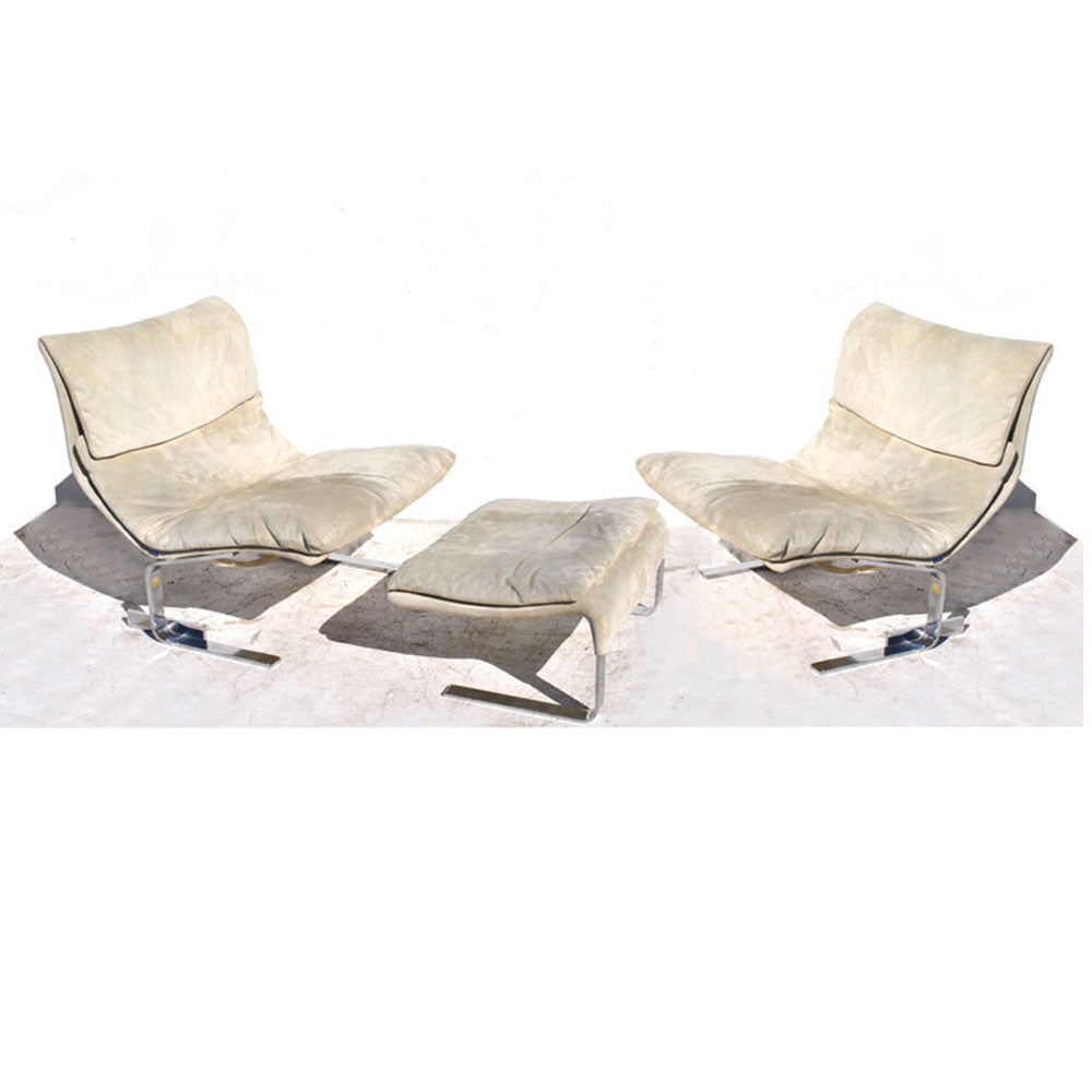 Pair Mid Century Onda lounge chairs Saporiti