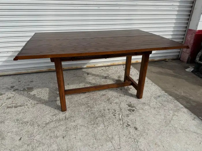 Asian modern oak entryway console with storage