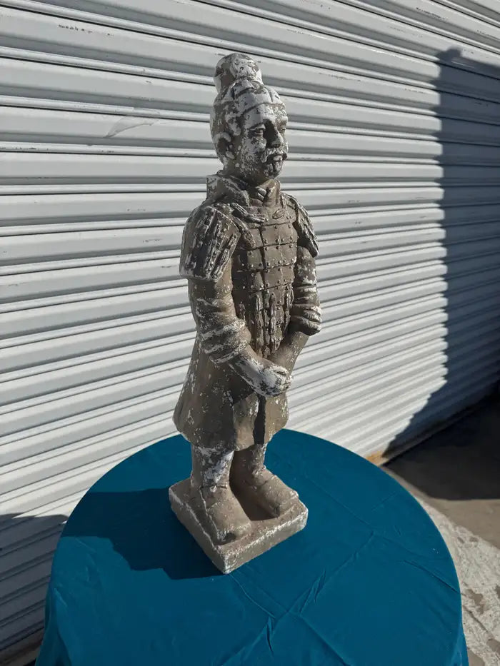 oriental warrior statue garden sculpture detailed armor design
