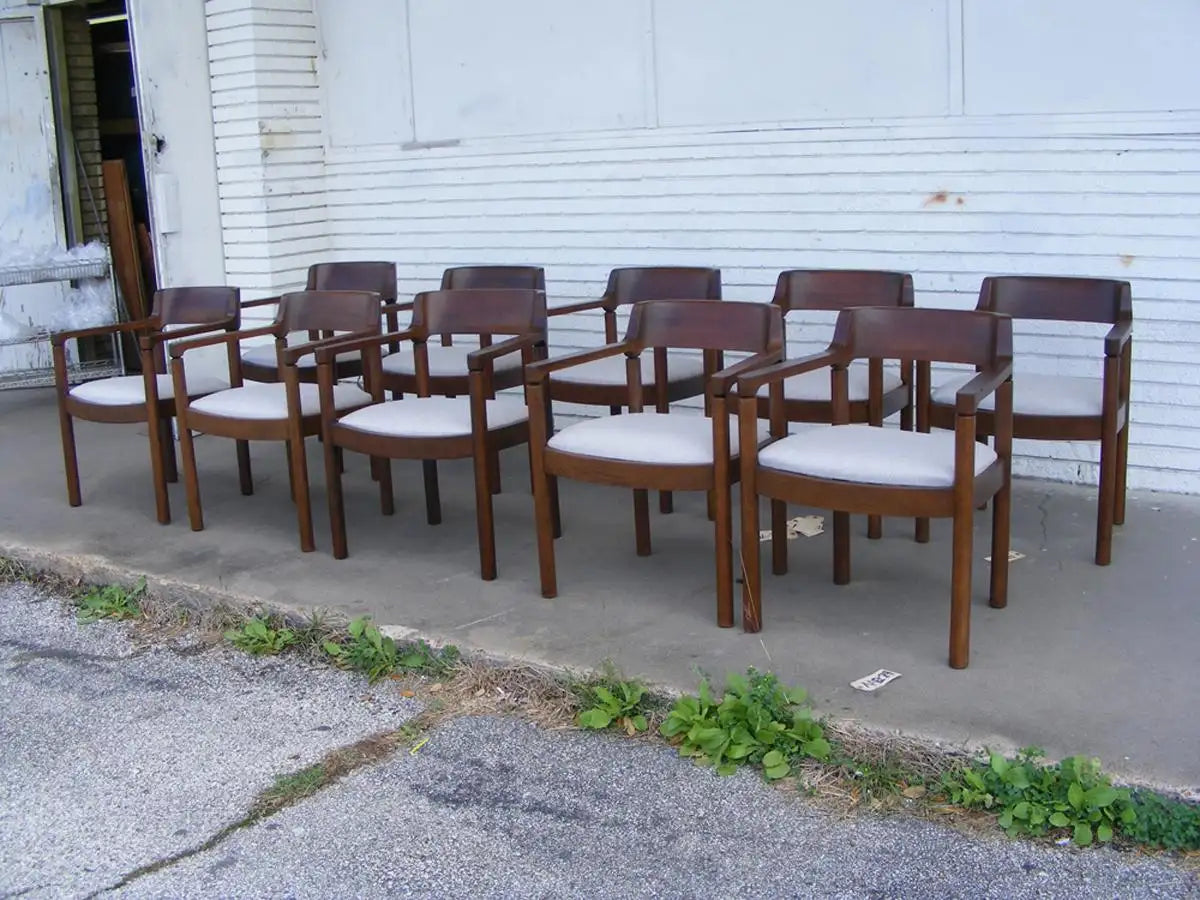 Mid-century modern Zographos Ireland side chair walnut frame.​