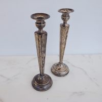 Pair of vintage sterling silver candle holders classic design