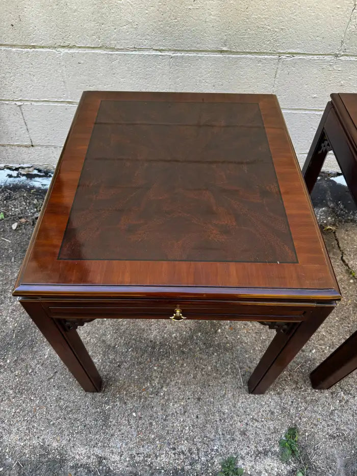 Pair of Chippendale style end tables