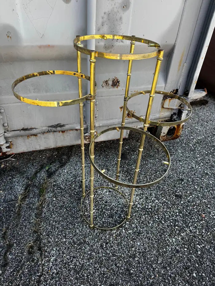 Palm Beach style brass plant stand