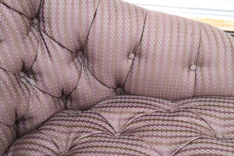 Curved back deep tufted luxury accent chair