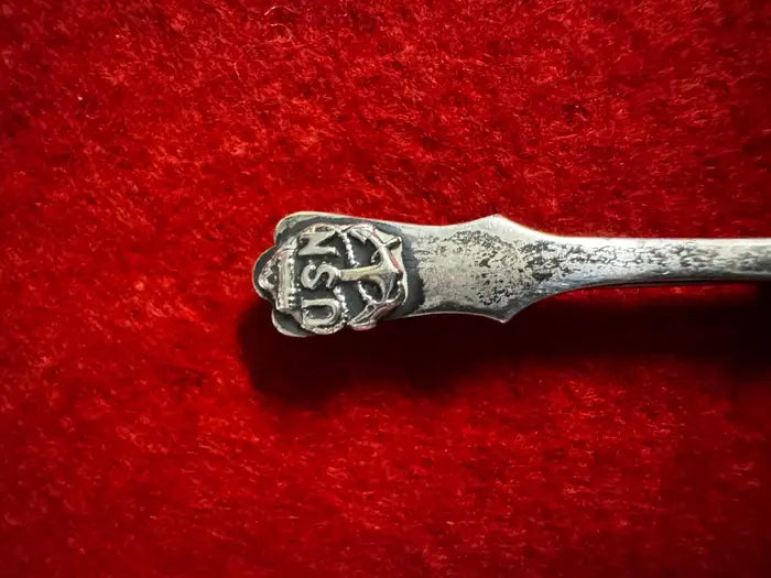 USN stamped sterling silver pin
