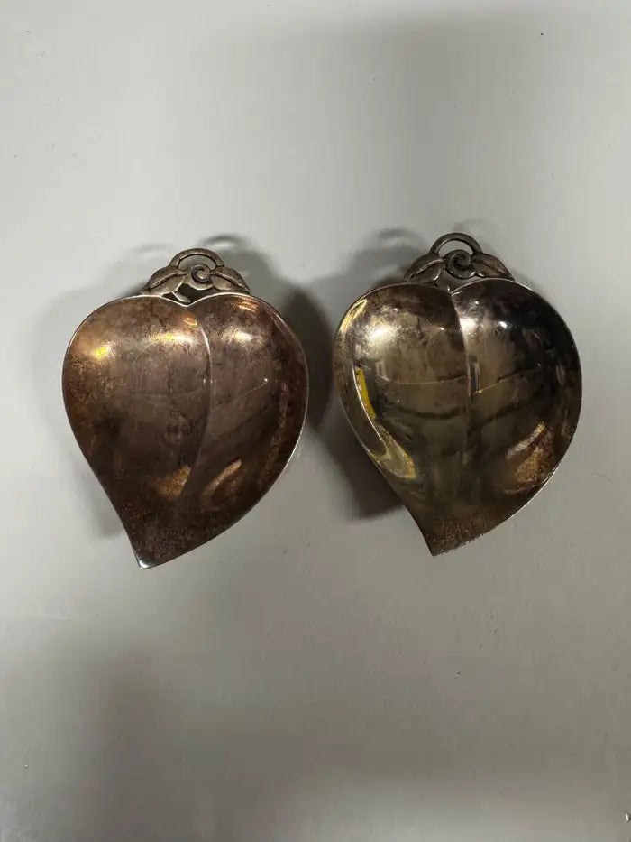 Sterling silver leaf design nut bowls