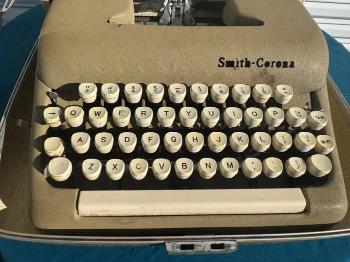 Smith Corona Manual Sterling Typewriter in Case | Metro Retro Furniture