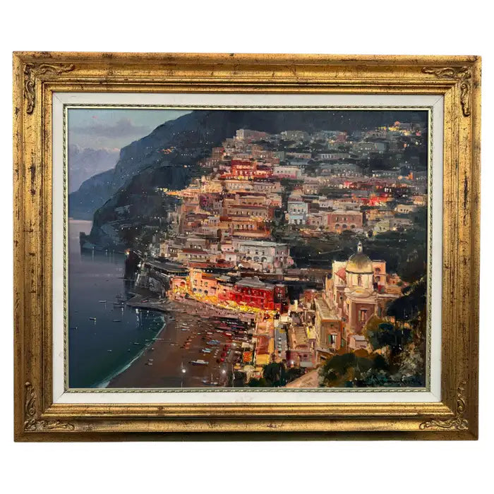Positano Amalfi Coast oil painting colorful hillside village