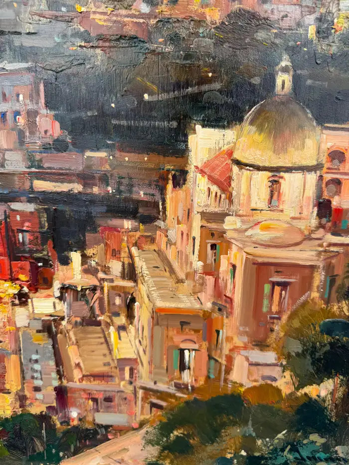 Positano Italy painting vibrant coastal architecture scene