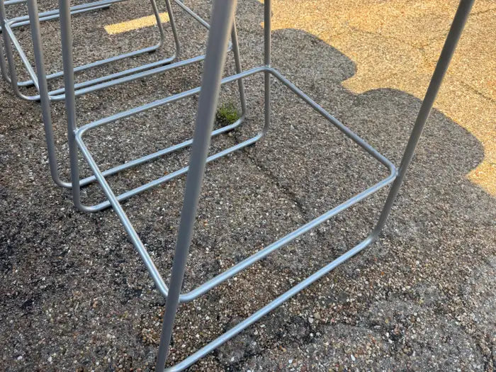 Modern chrome and leather stool for home bar