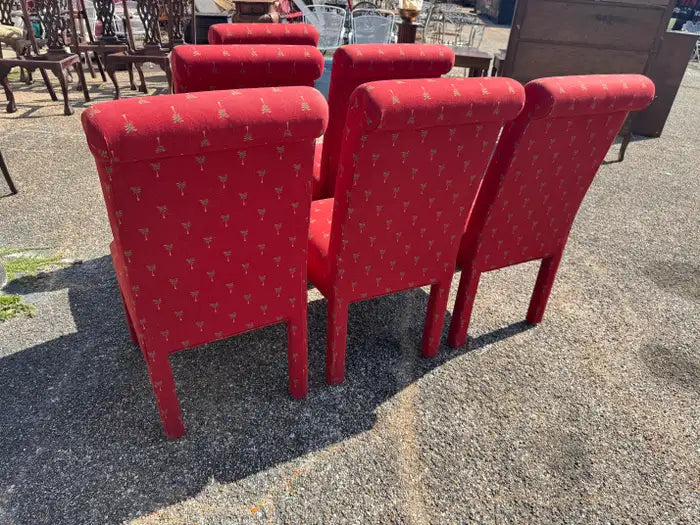 Luxury fabric dining chairs with padded backrest