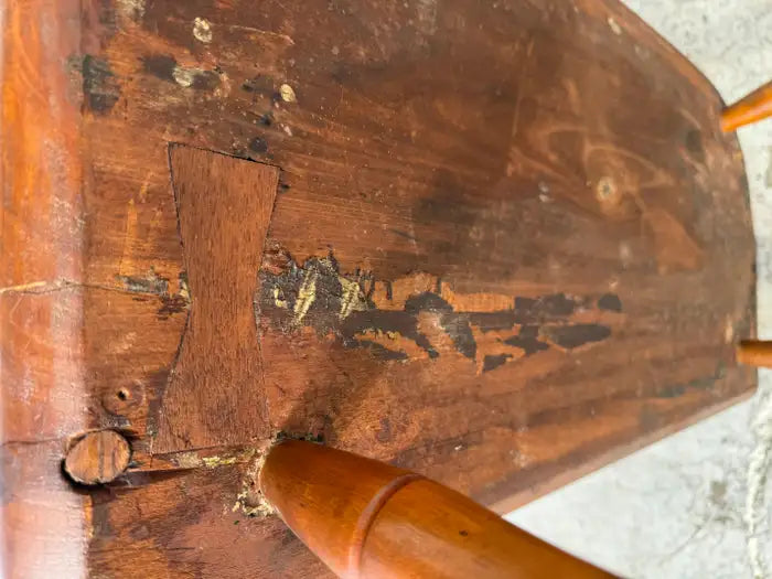 Rustic antique pine accent bench for entryway