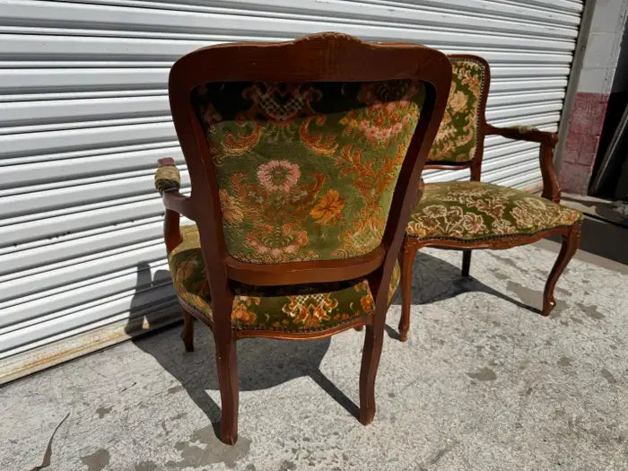vintage bergere chairs upholstered fabric seating