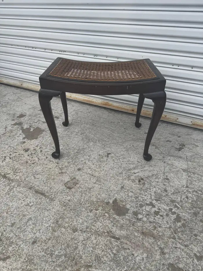 Queen Anne style cane seat stool