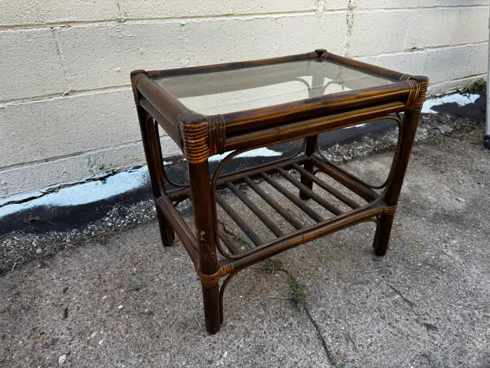 Rectangular bamboo end table