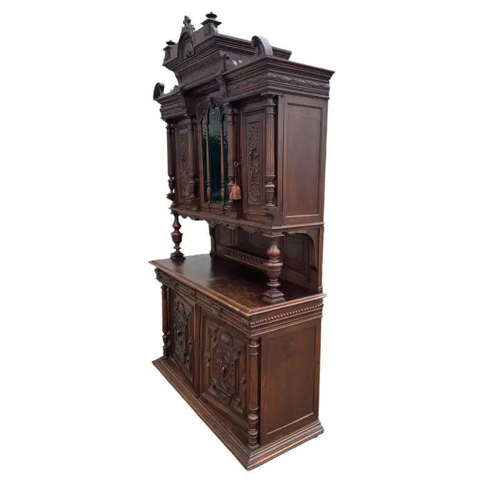 vintage european sideboard high relief carvings