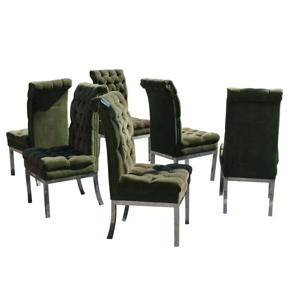 Highback tufted velvet dining chair modern DIA style