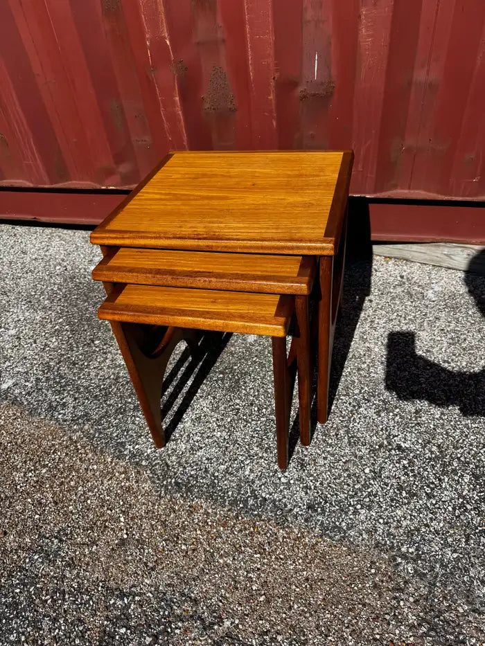 Scandinavian style teak accent tables