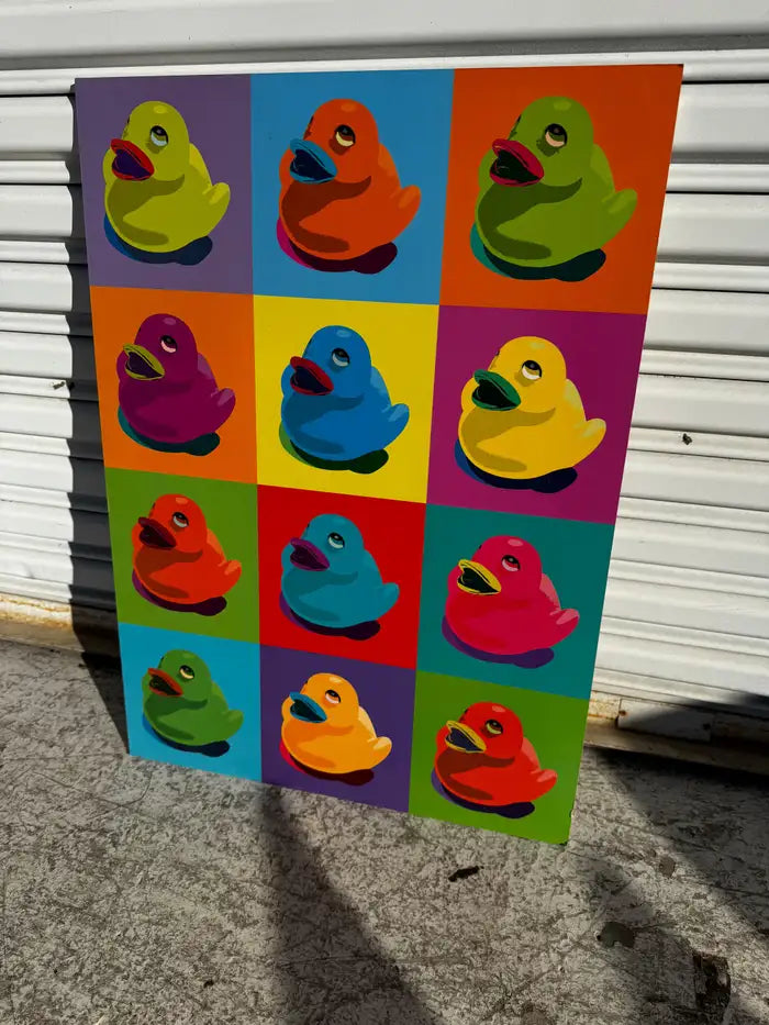 Retro rubber duck graphic wall poster