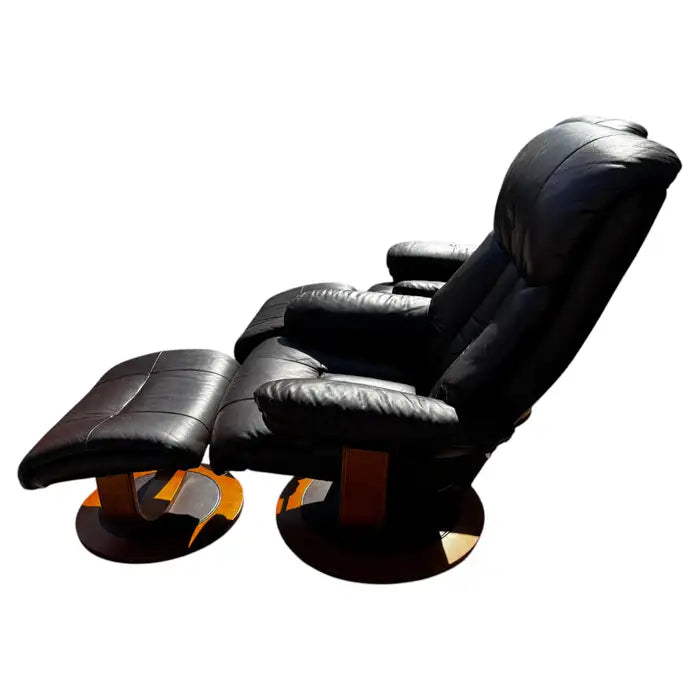 Retro Swedish leather recliner style lounge chair