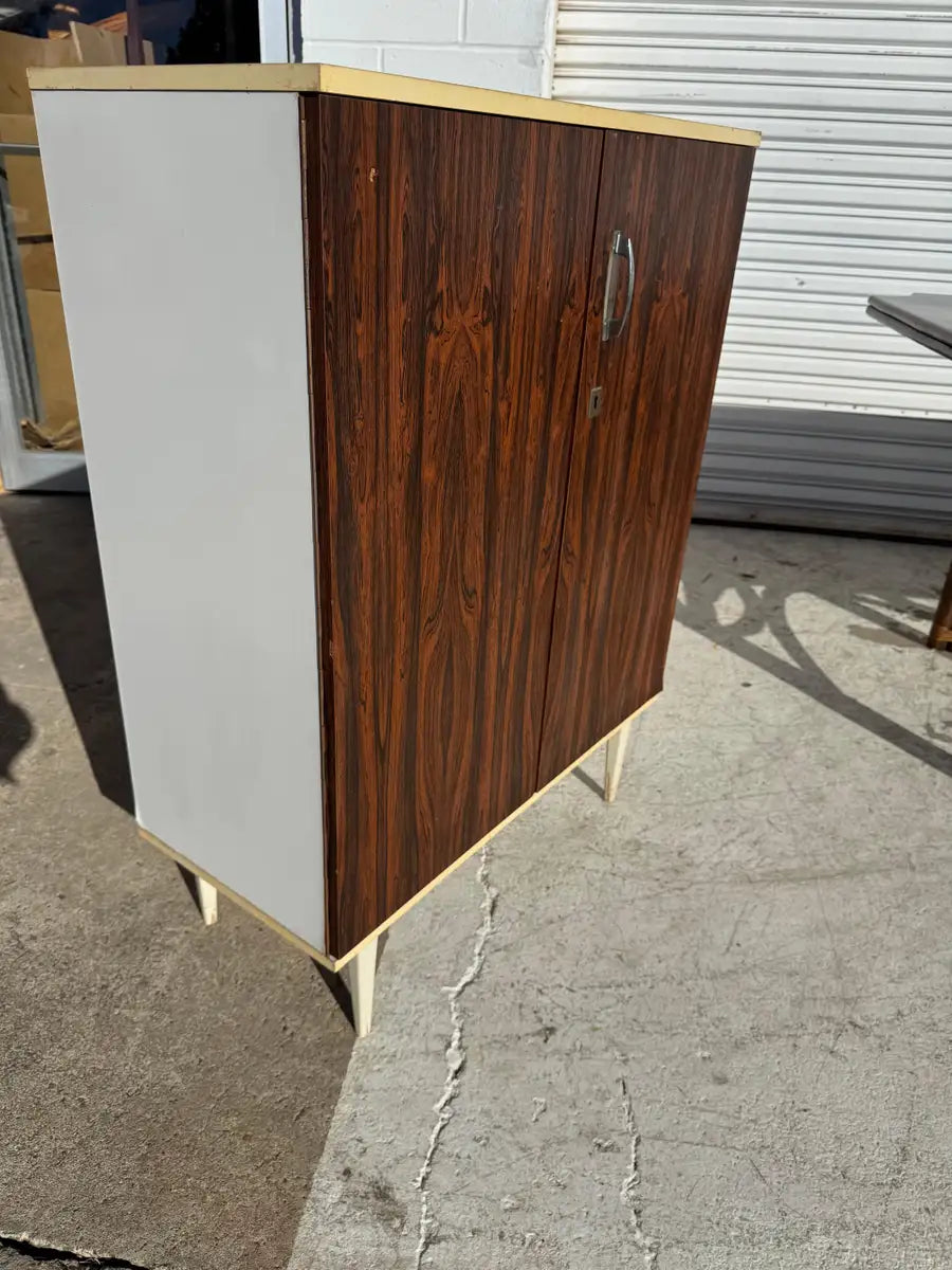 vintage style two door cabinet with sleek design