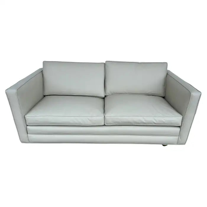 Vintage modern tuxedo sofa with tailored upholstery