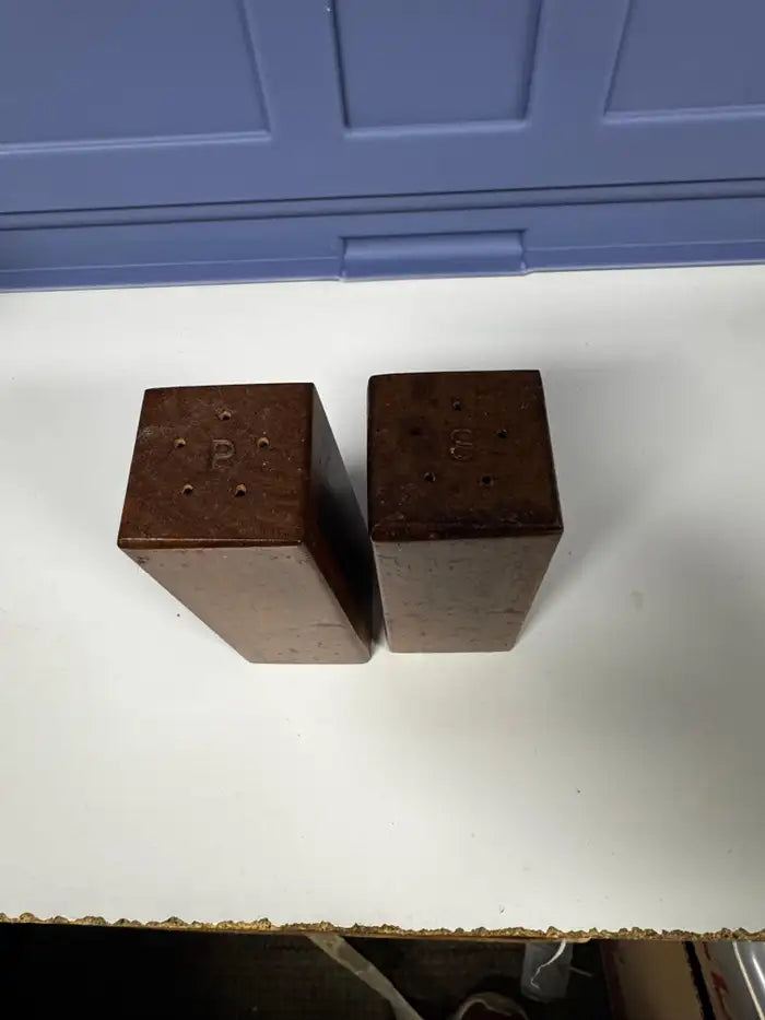 Handcrafted rosewood condiment set