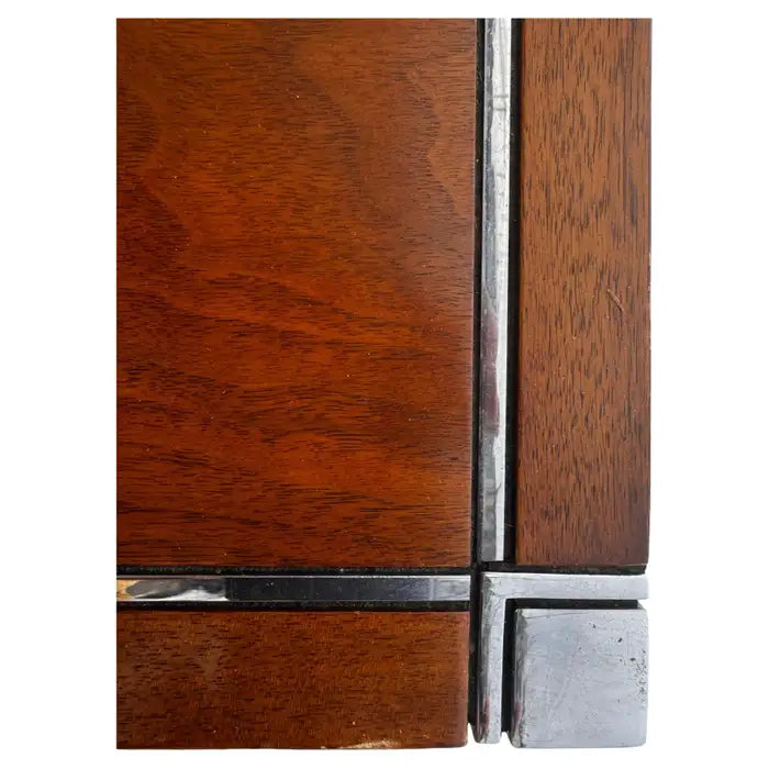 Modern executive desk with rosewood top and metal legs