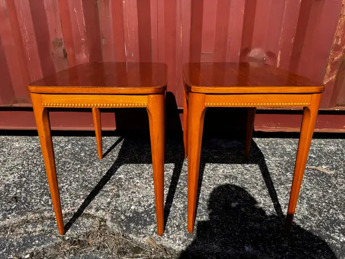 Danish modern side tables with tapered legs