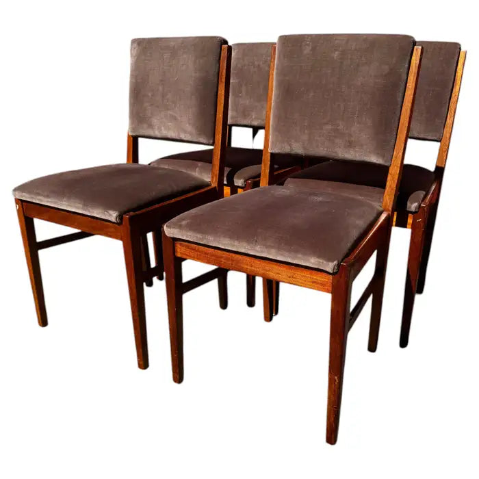 Set of four mid century Scandinavian teak dining chairs