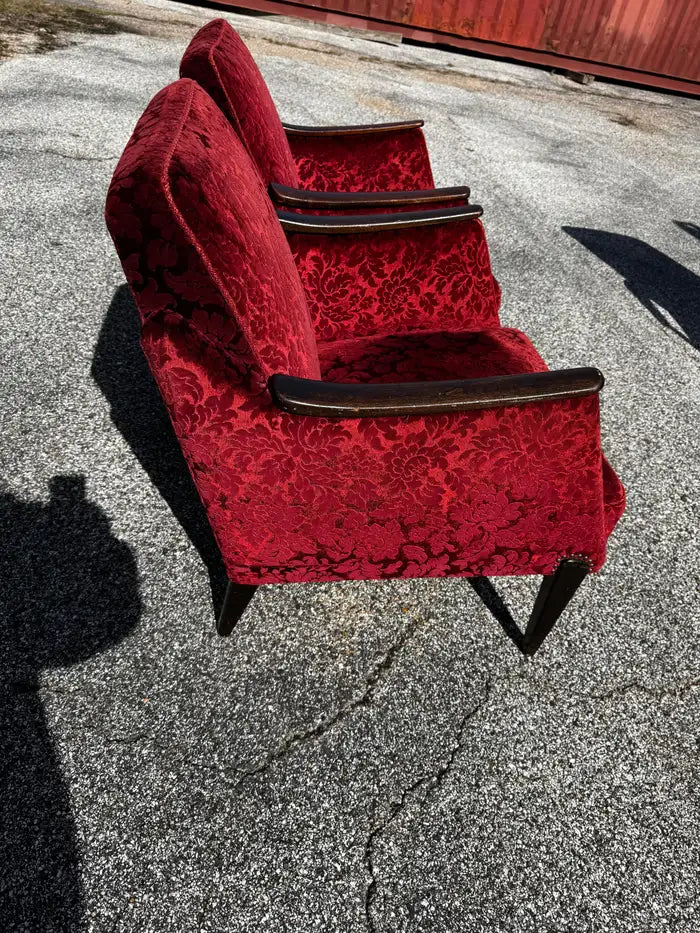 Mid century living room armchair pair