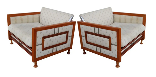 Vintage teak lounge chairs from Spain with wood frames