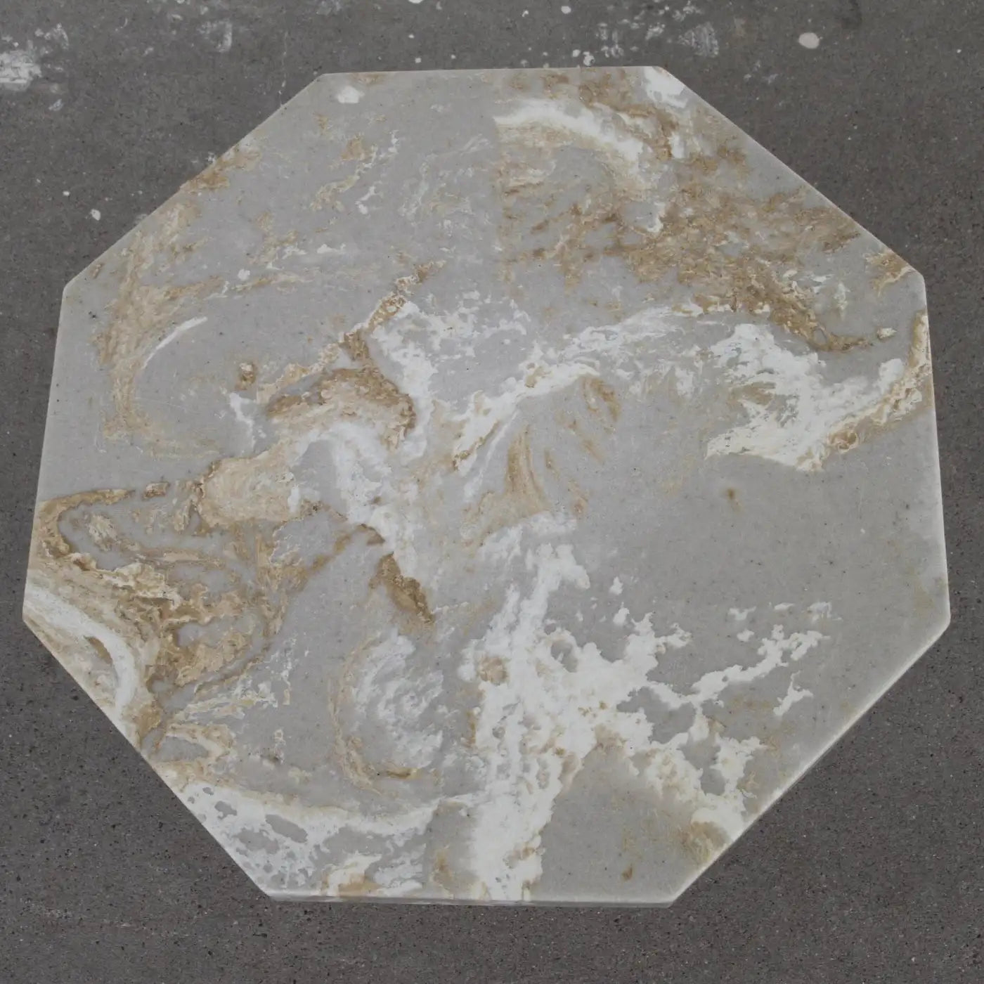 Classic marble end table with octagon stone surface