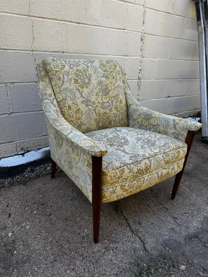 Sculpted wood frame lounge chair