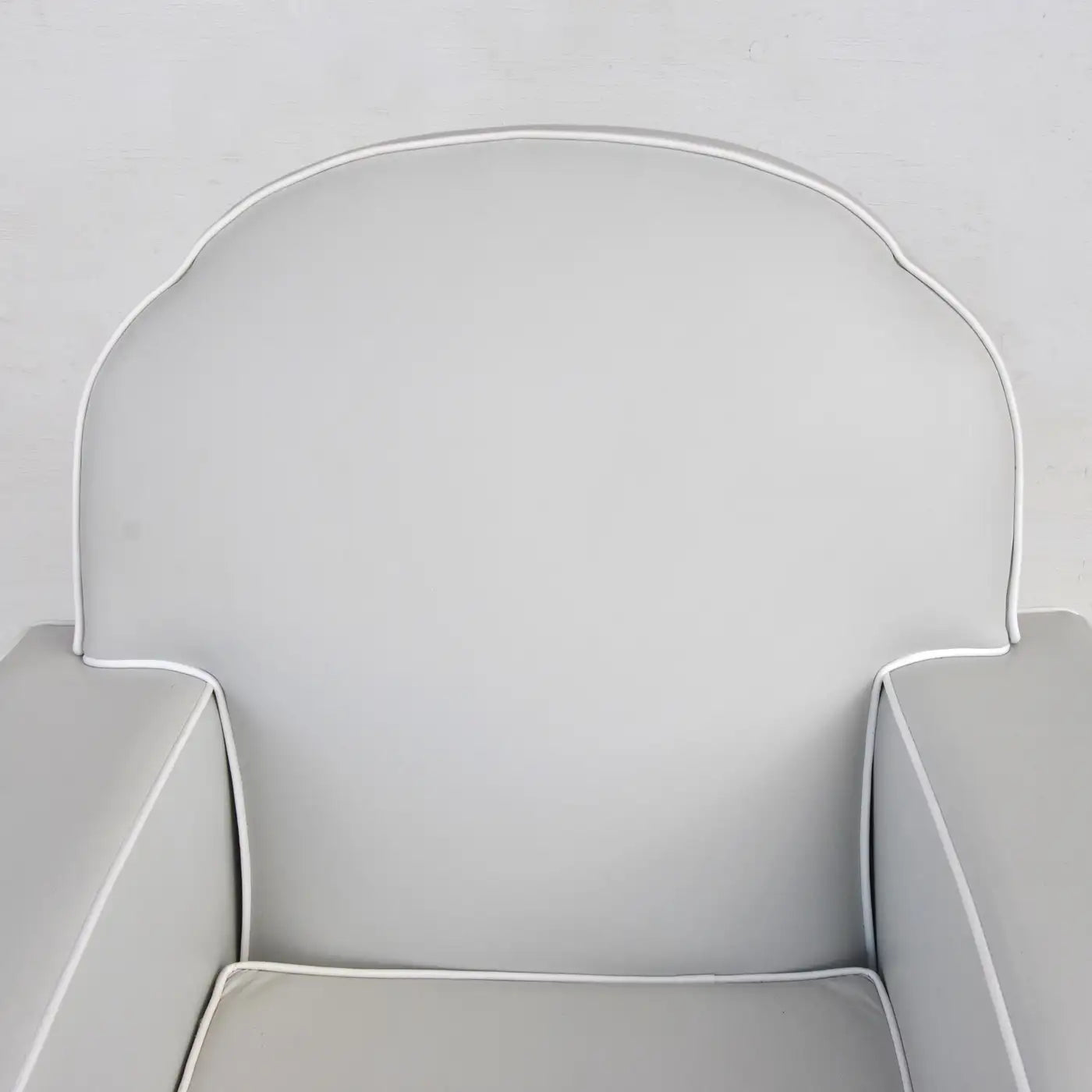 1930s vintage Deco armchair white upholstery