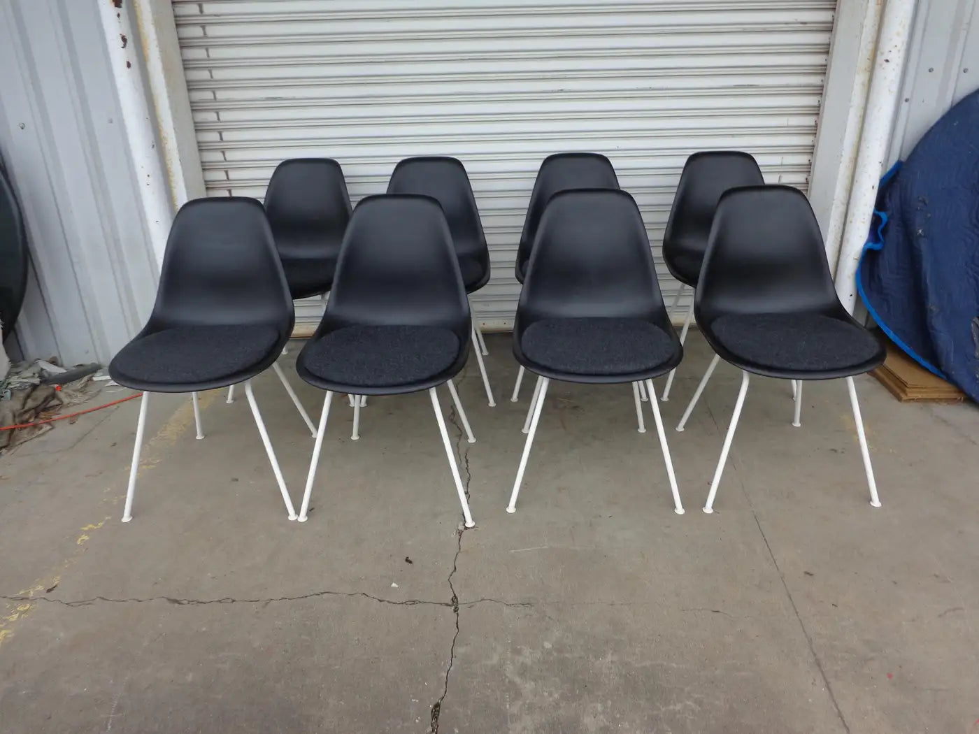 Eames molded plastic side chairs black
