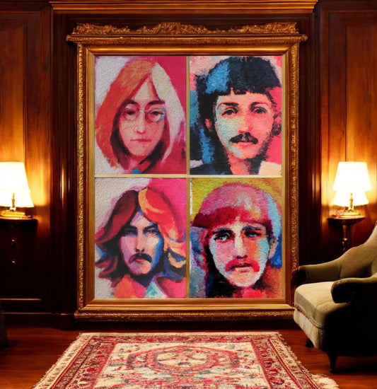 Set of 4 Beatles portraits by David Adickes