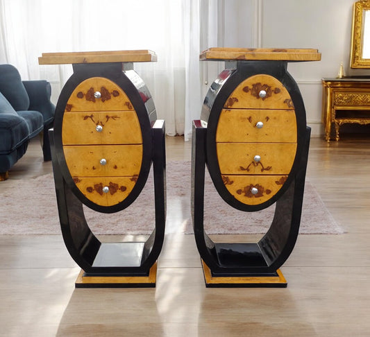 Set of Art Deco Style Nightstand Side Tables