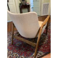 Classic mid century teak frame lounge chair