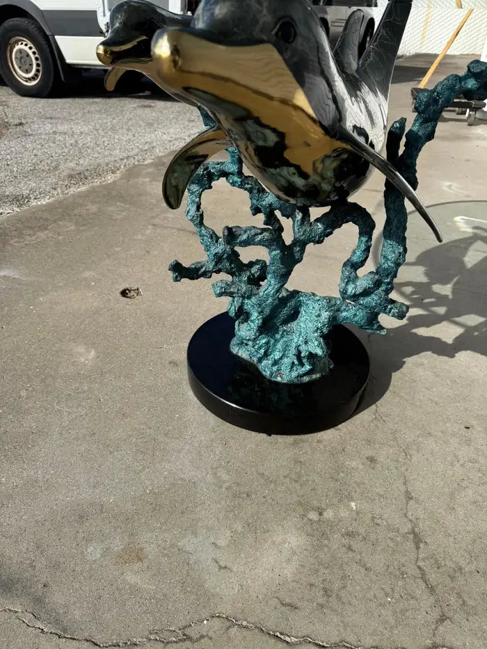 Christian Lassen signed bronze marine life table