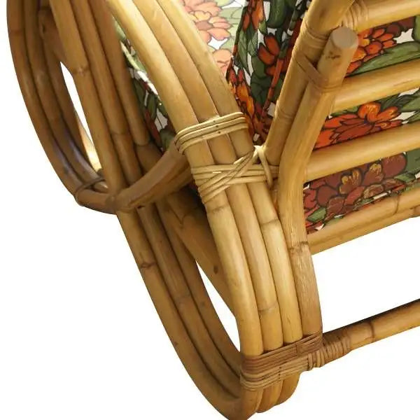 Metro Retro Furniture floral cushion rattan sofa