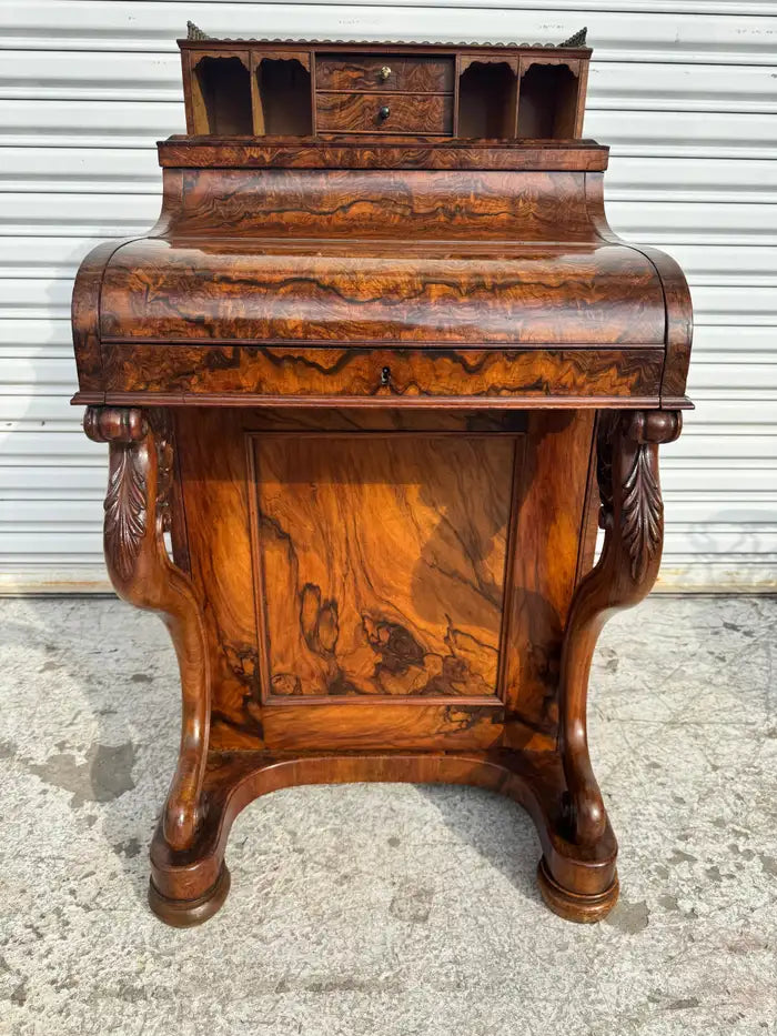 Victorian era burlwood desk